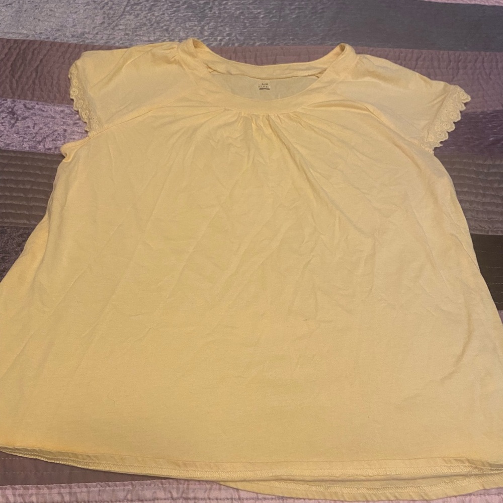 Ladies large yellow s/s pj top
